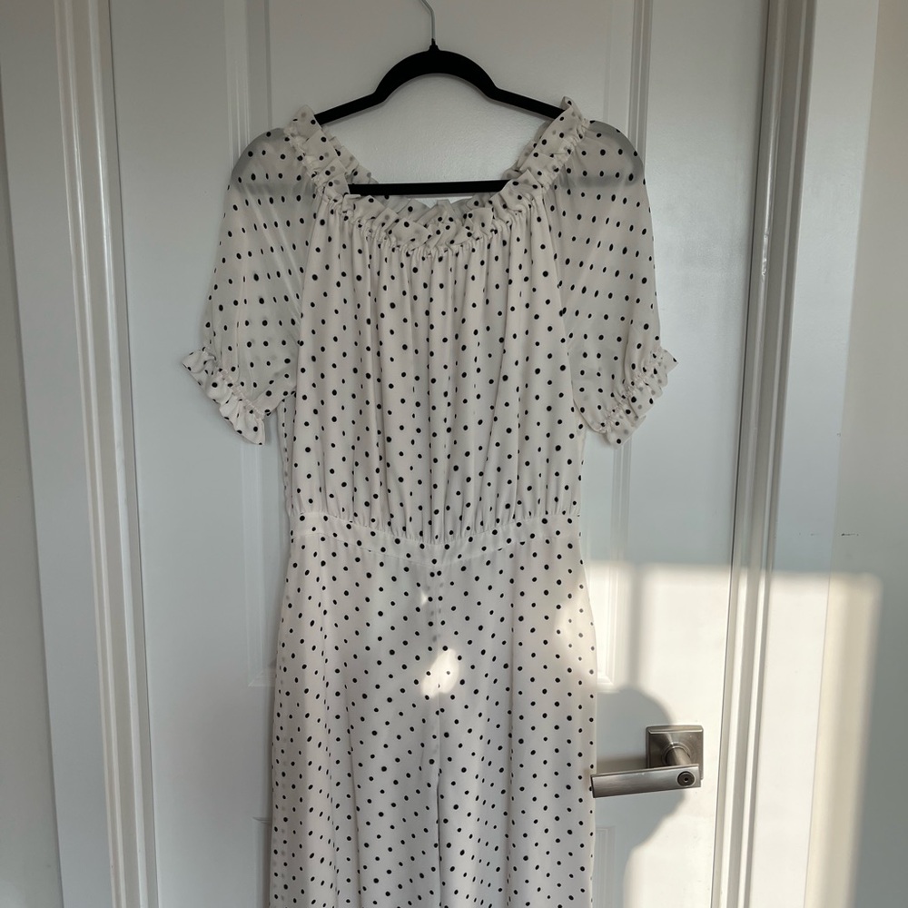 SALONI Black and White Polka Dot Jumpsuit